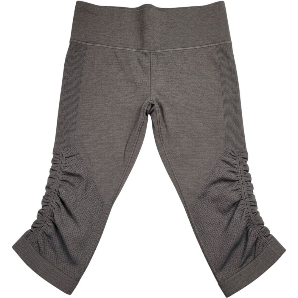 Lululemon Ebb To Street Crop Leggings Grey Ruched Seamless Yoga Pants Size 6